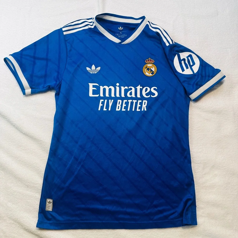 Adidas Real Madrid 2024-25 Away Jersey Mens XL Blue Toni Kroos 8 Soccer Shirt